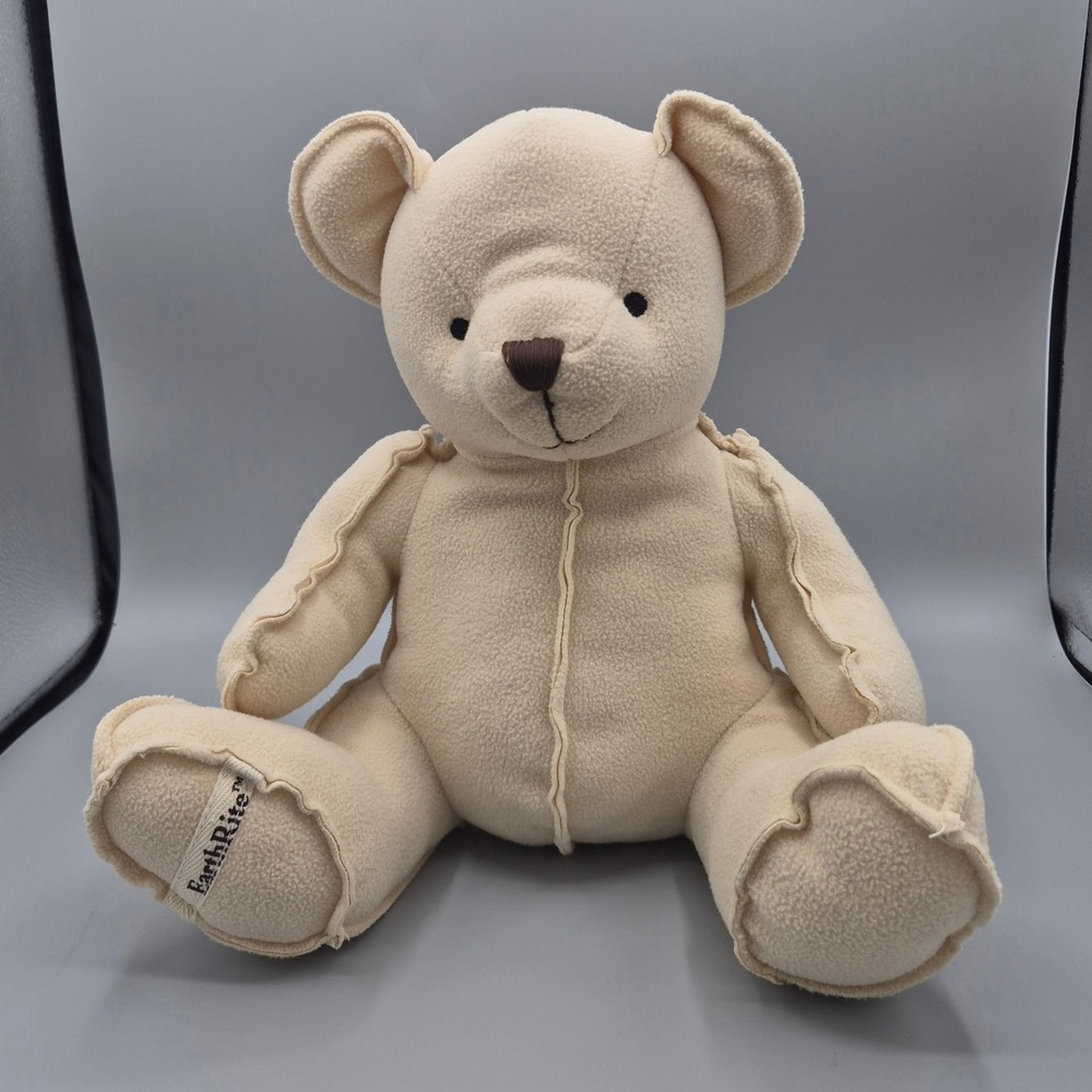 Dan Dee EarthRite Teddy Bear Plush Cream Fleece Exposed Seams